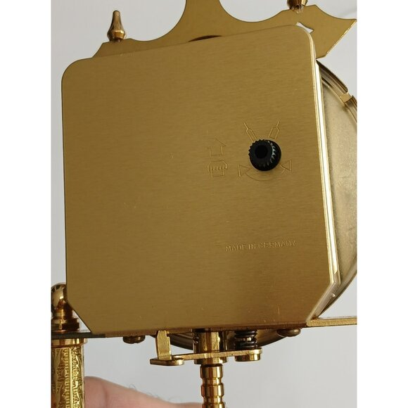 Vintage Ergo Quartz Germany Mantel Clock With Glass Dome 8'' - UNTESTED AS IS - Picture 6 of 14